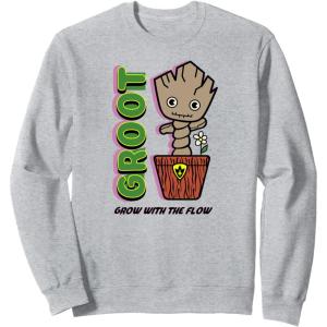 imageAmazon Essentials Guardians of the Galaxy Groot Grow With The Flow SweatshirtHeather Grey