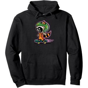 imageAmazon Essentials Guardians of the Galaxy Skateboarding Rocket Pullover HoodieBlack