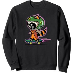 imageAmazon Essentials Guardians of the Galaxy Skateboarding Rocket SweatshirtBlack