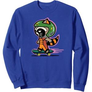 imageAmazon Essentials Guardians of the Galaxy Skateboarding Rocket SweatshirtRoyal Blue