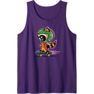 imageAmazon Essentials Guardians of the Galaxy Skateboarding Rocket Tank TopPurple