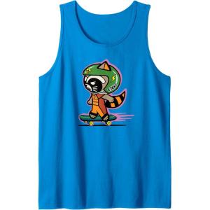 imageAmazon Essentials Guardians of the Galaxy Skateboarding Rocket Tank TopSapphire Blue