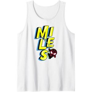 imageAmazon Essentials Marvel Miles Morales SpiderMan Bold Yellow Name Tank TopWhite