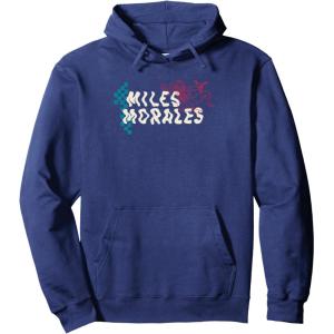 imageAmazon Essentials Marvel Miles Morales SpiderMan Checkerboard Collage Pullover HoodieNavy Blue