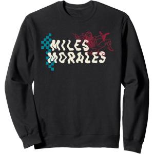imageAmazon Essentials Marvel Miles Morales SpiderMan Checkerboard Collage SweatshirtBlack