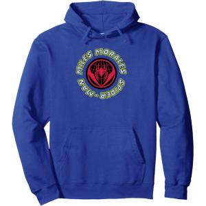 imageAmazon Essentials Marvel Miles Morales SpiderMan Circular Logo Pullover HoodieRoyal Blue