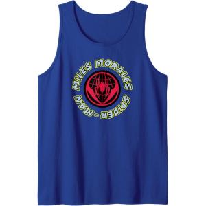 imageAmazon Essentials Marvel Miles Morales SpiderMan Circular Logo Tank TopRoyal Blue