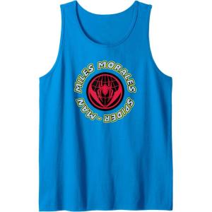 imageAmazon Essentials Marvel Miles Morales SpiderMan Circular Logo Tank TopSapphire Blue
