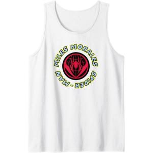 imageAmazon Essentials Marvel Miles Morales SpiderMan Circular Logo Tank TopWhite