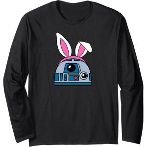 imageAmazon Essentials Star Wars R2D2 Spring Easter Bunny Ears Long Sleeve TShirtBlack