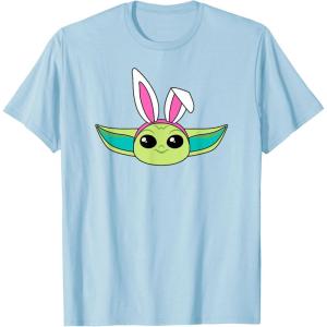 imageAmazon Essentials The Mandalorian Grogu Spring Easter Bunny Ears TShirtBaby Blue