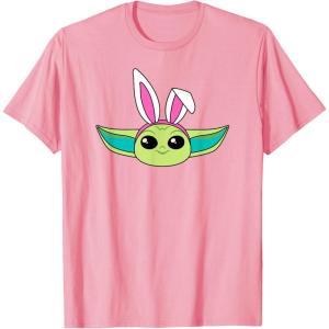 imageAmazon Essentials The Mandalorian Grogu Spring Easter Bunny Ears TShirtPink