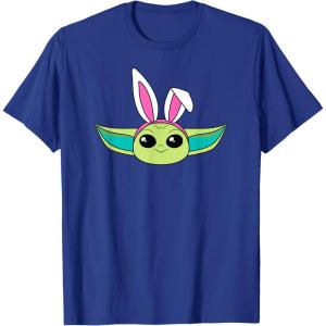 imageAmazon Essentials The Mandalorian Grogu Spring Easter Bunny Ears TShirtRoyal Blue