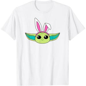 imageAmazon Essentials The Mandalorian Grogu Spring Easter Bunny Ears TShirtWhite