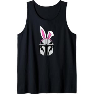 imageAmazon Essentials The Mandalorian Helmet Spring Easter Bunny Ears Tank TopBlack
