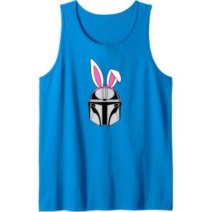 imageAmazon Essentials The Mandalorian Helmet Spring Easter Bunny Ears Tank TopSapphire Blue