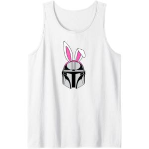 imageAmazon Essentials The Mandalorian Helmet Spring Easter Bunny Ears Tank TopWhite