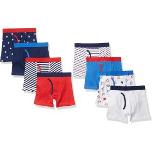 imageAmazon Essentials Boys and Toddlers Cotton Boxer Briefs Underwear Previously Spotted Zebra MultipacksMulticolorStarsStripe