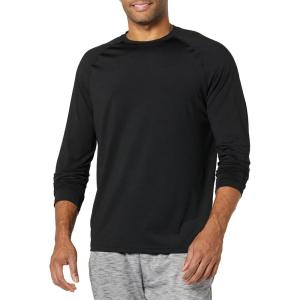imageAmazon Essentials Mens Active Quick Dry Tech Stretch Lightweight LongSleeve TShirt Available in BigampampTallBlack