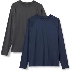 imageAmazon Essentials Mens Active Quick Dry Tech Stretch Lightweight LongSleeve TShirt Available in BigampampTallHeather GraphiteNavy