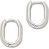 imageAmazon Essentials 14k Gold Plated or Silver Plated Modern Oval Hoop EarringsSilver