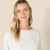 imageAmazon Essentials Womens 100 Cotton Heavyweight LongSleeve Boatneck TopEggshell White
