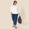 imageAmazon Essentials Womens 100 Cotton Heavyweight LongSleeve Boatneck TopEggshell White