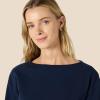 imageAmazon Essentials Womens 100 Cotton Heavyweight LongSleeve Boatneck TopNavy