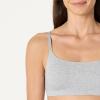 imageAmazon Essentials Womens Cotton Jersey Adjustable Scoop Bralette Pack of 2BlackMedium Grey Heather