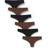 imageAmazon Essentials Womens Microfiber Underwear Hipster ampamp Thong Available in Plus Size Pack of 6BlackRich Hazel