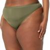 imageAmazon Essentials Womens Microfiber Underwear Hipster ampamp Thong Available in Plus Size Pack of 6Dark Military GreenRoseSoft Pink