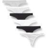 imageAmazon Essentials Cotton Thong Underwear for Women Pack of 6MulticolorDotsHeatherStripe