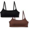 imageAmazon Essentials Womens Cotton Jersey Adjustable Scoop Bralette Pack of 2BlackRich Hazel