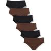 imageAmazon Essentials Womens Microfiber Underwear Hipster ampamp Thong Available in Plus Size Pack of 6BlackRich Hazel
