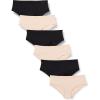 imageAmazon Essentials Womens Microfiber Underwear Hipster ampamp Thong Available in Plus Size Pack of 6BlackSoft Petal
