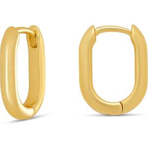 imageAmazon Essentials 14k Gold Plated or Silver Plated Modern Oval Hoop EarringsYellow Gold