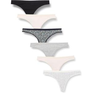 imageAmazon Essentials Cotton Thong Underwear for Women Pack of 6MulticolorDitsy FloralDots