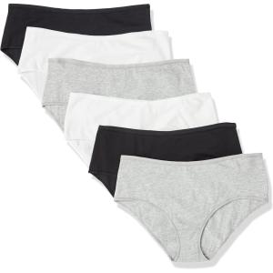 imageAmazon Essentials Womens Cotton Midi Brief Underwear  Discontinued Colors Pack of 6BlackGreyWhite Dots