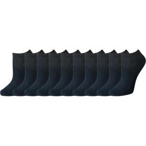imageAmazon Essentials Womens Cotton NoShow Athletic Socks Lightly Cushioned 10 PairsBlack