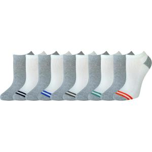 imageAmazon Essentials Womens Cotton NoShow Athletic Socks Lightly Cushioned 10 PairsGrey Heather