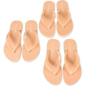 imageAmazon Essentials Womens Flip Flops Pack of 3Beige