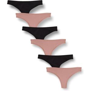 imageAmazon Essentials Womens Microfiber Underwear Hipster ampamp Thong Available in Plus Size Pack of 6BlackDusty Pink