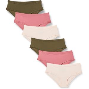 imageAmazon Essentials Womens Microfiber Underwear Hipster ampamp Thong Available in Plus Size Pack of 6BlushDark Khaki GreenMauve