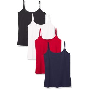 imageAmazon Essentials Womens SlimFit Camisole Pack of 4BlackNavyRedWhite