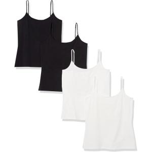imageAmazon Essentials Womens SlimFit Camisole Pack of 4BlackWhite