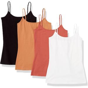 imageAmazon Essentials Womens SlimFit Camisole Pack of 4CaramelTerracottaWhite