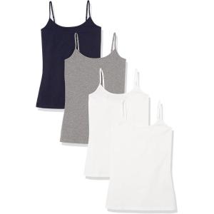 imageAmazon Essentials Womens SlimFit Camisole Pack of 4Dark Grey HeatherNavyWhite