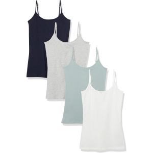 imageAmazon Essentials Womens SlimFit Camisole Pack of 4GreyNavyTurquoise GreenWhite