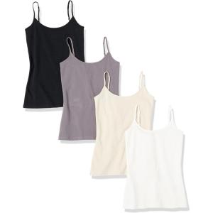 imageAmazon Essentials Womens SlimFit Camisole Pack of 4GreyTaupe
