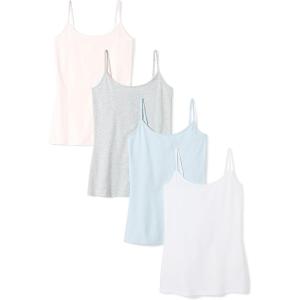 imageAmazon Essentials Womens SlimFit Camisole Pack of 4Light BlueLight Grey HeatherPale PinkWhite